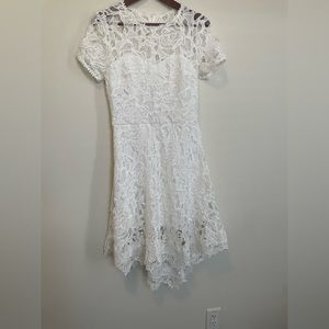 Lace white midi dress